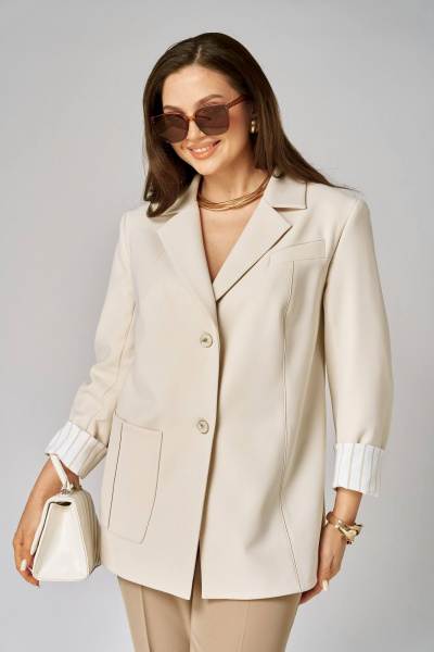Брюки, жакет Karina deLux M-1365 молочно-бежевый - фото 7