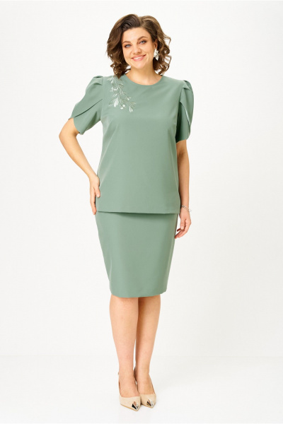 Блуза, юбка Vilena 1143 полынь - фото 11