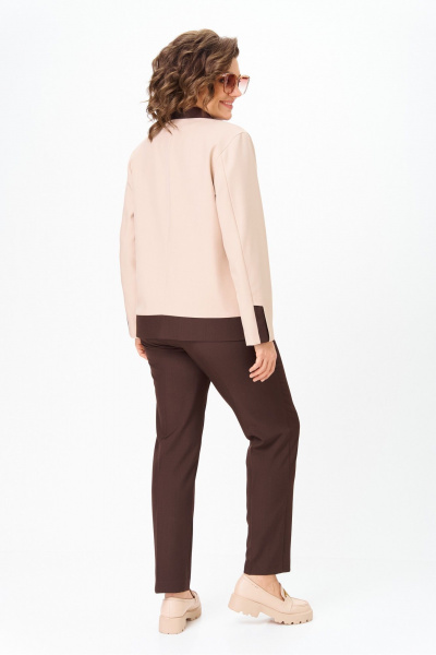 Брюки, жакет Vilena 1144 беж+шоколад - фото 2