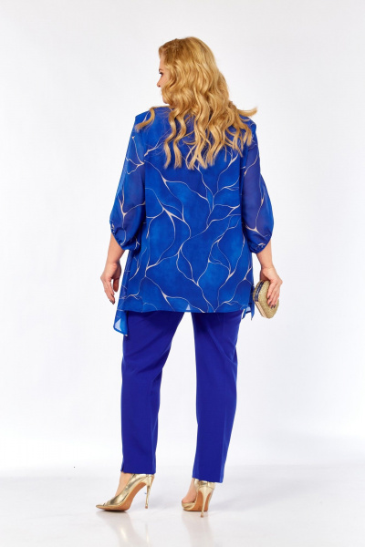 Блуза, брюки Элль-стиль 2263/15 василек - фото 7