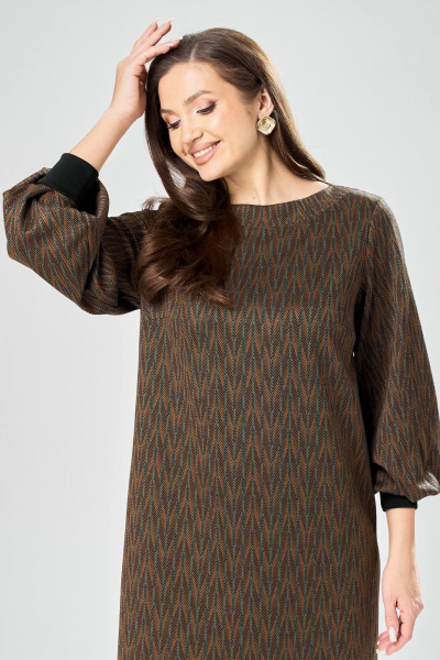 Платье Gizart 7385/1 зелено-рыжий - фото 7