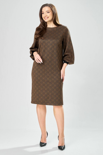 Платье Gizart 7385/1 зелено-рыжий - фото 5