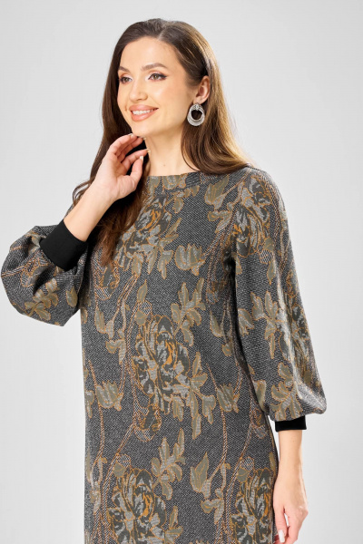 Платье Gizart 7385/1 серо-оливковый - фото 5