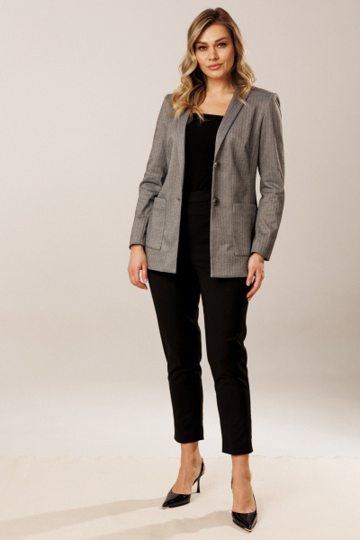 Брюки, жакет Faufilure C1512 серый - фото 1