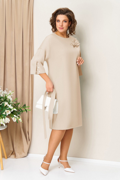 Платье VOLNA 1461 светло-бежевый - фото 3