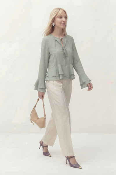 Блуза Lokka 1815 оливковый - фото 4