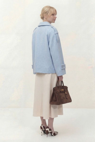 Пальто Lokka 1838 голубой - фото 7