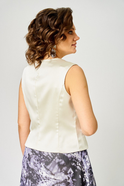 Жилет, юбка ANASTASIA MAK 1251-С молочный+мультиколор - фото 7