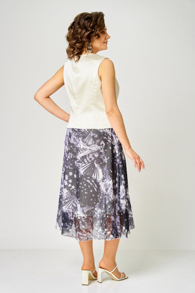 Жилет, юбка ANASTASIA MAK 1251-С молочный+мультиколор - фото 6