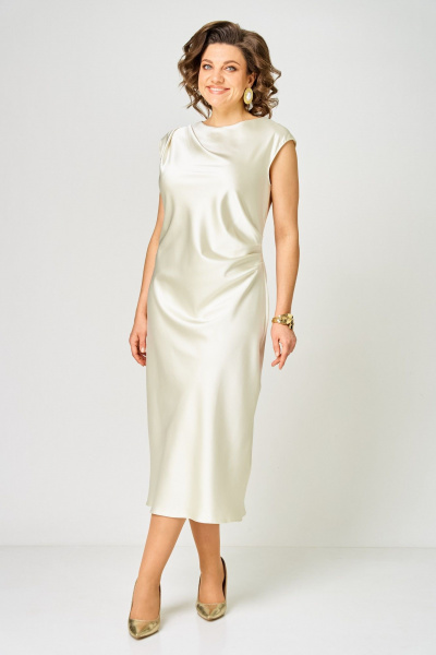 Платье ANASTASIA MAK 1317 молочный - фото 3