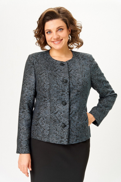 Жакет, юбка ANASTASIA MAK 544-С серый+черный - фото 10