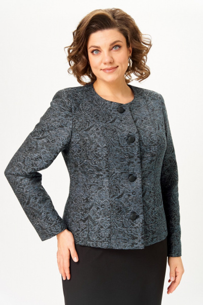 Жакет, юбка ANASTASIA MAK 544-С серый+черный - фото 9