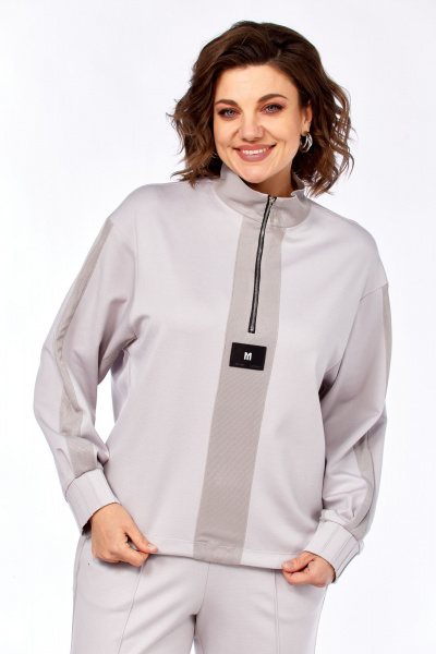 Брюки, джемпер Ольга Стиль С-1001 светло-серый - фото 10