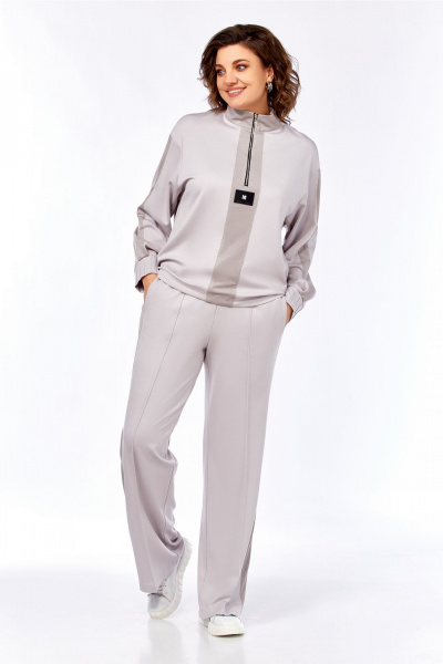 Брюки, джемпер Ольга Стиль С-1001 светло-серый - фото 7
