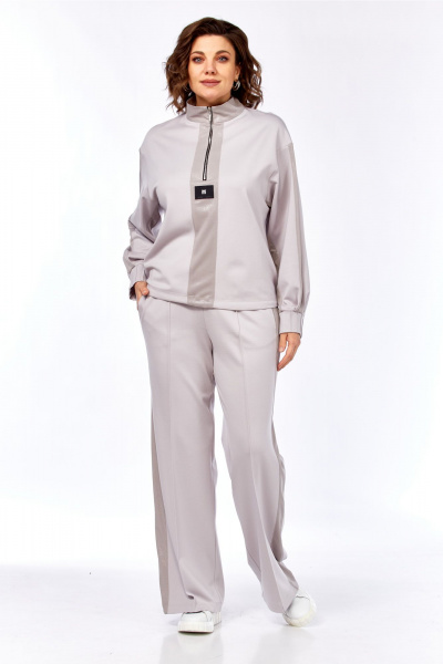 Брюки, джемпер Ольга Стиль С-1001 светло-серый - фото 6