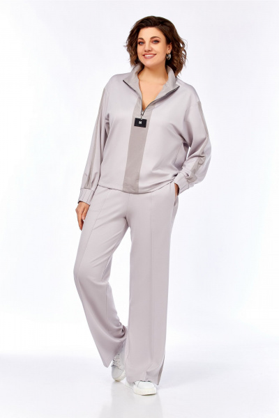Брюки, джемпер Ольга Стиль С-1001 светло-серый - фото 2