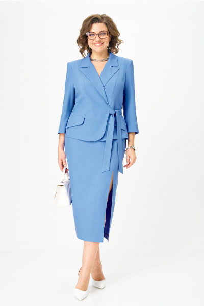 Жакет, юбка Орхидея 1658 голубой - фото 4