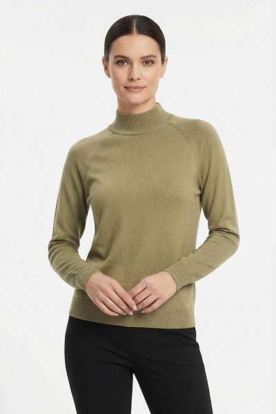 Демисезонный вязаный свитер с регланом и воротником-стойкой Полесье С3316-15 5С1754-Д43 158,164 верблюжий - фото 1