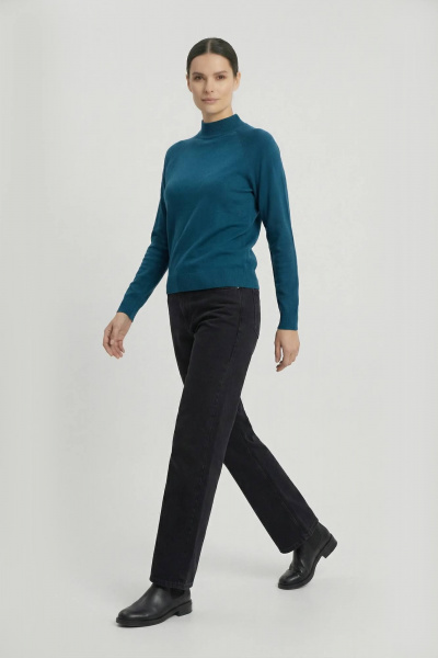 Демисезонный вязаный свитер с воротником-стойкой Полесье С3316-15 5С1754-Д43 170,176 морская_волна - фото 4