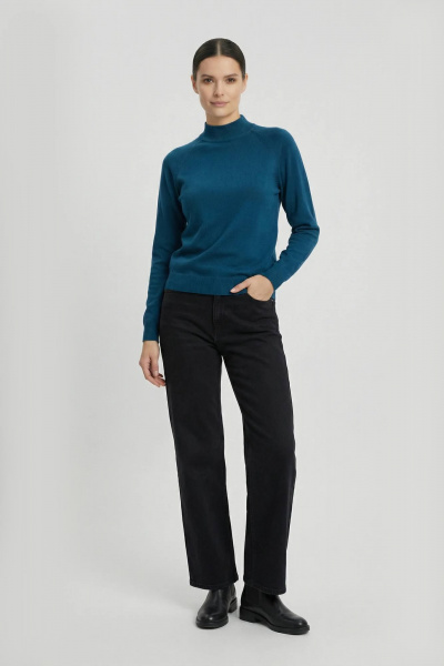 Демисезонный вязаный свитер с воротником-стойкой Полесье С3316-15 5С1754-Д43 170,176 морская_волна - фото 2