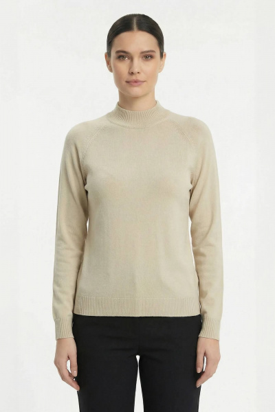 Демисезонный прямой свитер реглан с воротником-стойкой Полесье С3316-15 5С1754-Д43 158,164 слоновая_кость - фото 1