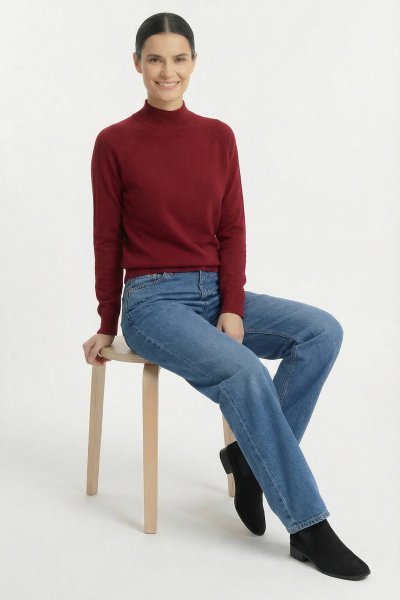 Свитер приталенный из трикотажа с длинным рукавом реглан Полесье С3316-15 5С1754-Д43 158,164 георгин - фото 7