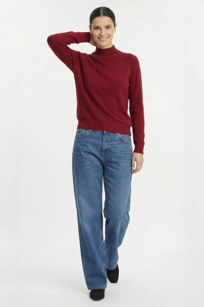 Свитер приталенный из трикотажа с длинным рукавом реглан Полесье С3316-15 5С1754-Д43 158,164 георгин - фото 5