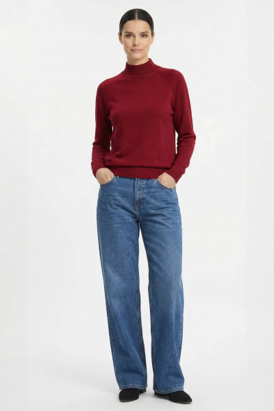 Свитер приталенный из трикотажа с длинным рукавом реглан Полесье С3316-15 5С1754-Д43 158,164 георгин - фото 3