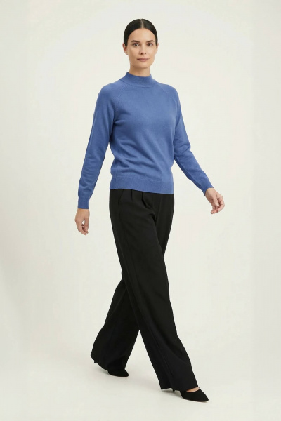 Демисезонный синий свитер из трикотажа с двойной стойкой и длинным рукавом Полесье С3316-15 5С1754-Д43 170,176 королевский_синий - фото 2