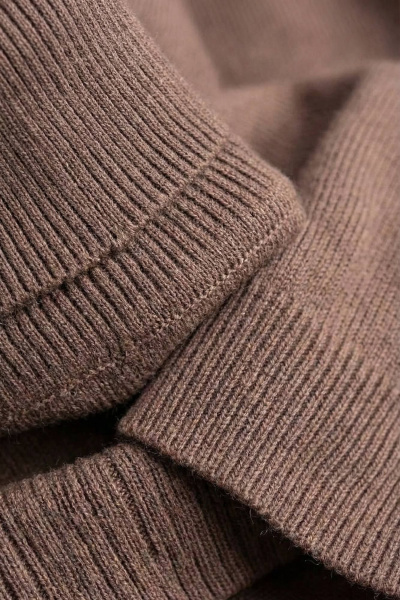 Демисезонный коричневый свитер из трикотажа с двойной стойкой и длинным рукавом Полесье С3316-15 5С1754-Д43 170,176 кофейное_дерево - фото 6