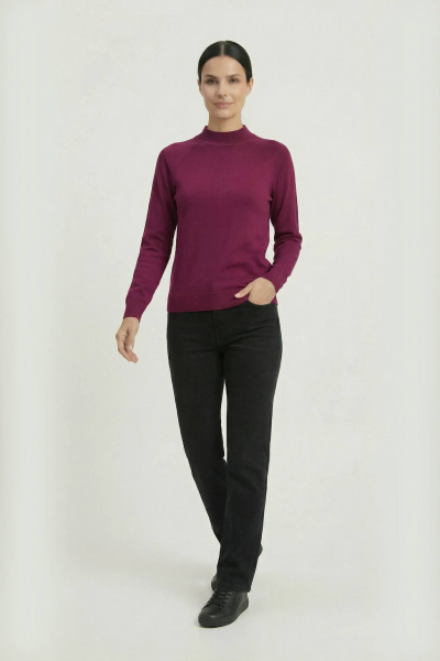 Свитер прямой силует с длинным рукавом и ластичной стойкой Полесье С3316-15 5С1754-Д43 158,164 мадера - фото 4