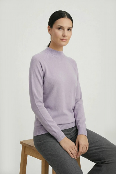 Демисезонный прямой свитер с рукавом реглан и двойной стойкой Полесье С3316-15 5С1754-Д43 158,164 сиреневый_пепел - фото 6