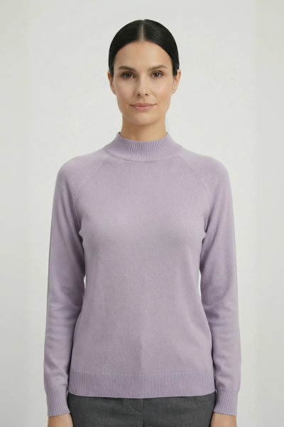 Демисезонный прямой свитер с рукавом реглан и двойной стойкой Полесье С3316-15 5С1754-Д43 158,164 сиреневый_пепел - фото 1