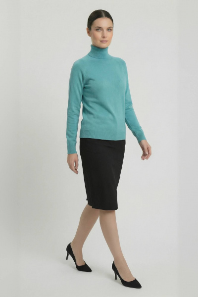 Свитер реглан из трикотажа с высоким воротником для демисезона Полесье С3433-17 7С1582-Д43 158,164 порселайн - фото 4