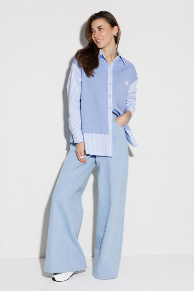 Блуза Butеr 3257 небесный - фото 5