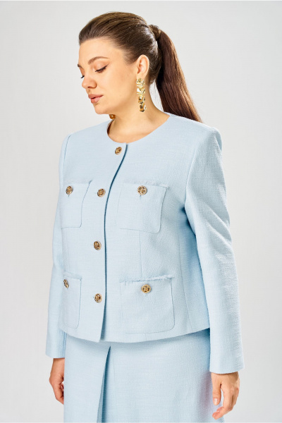 Жакет, юбка Bonna Image 1029/2 голубой - фото 5