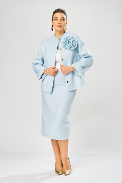 Жакет, юбка Bonna Image 1042/2 голубой - фото 9