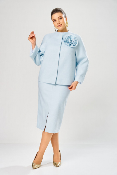 Жакет, юбка Bonna Image 1042/2 голубой - фото 4