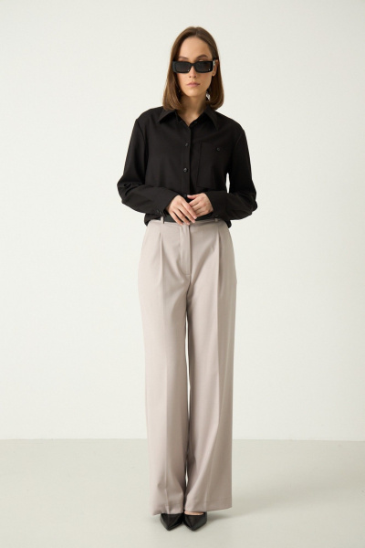 Классические серые брюки для делового стиля Luitui R2055 песочный - фото 2