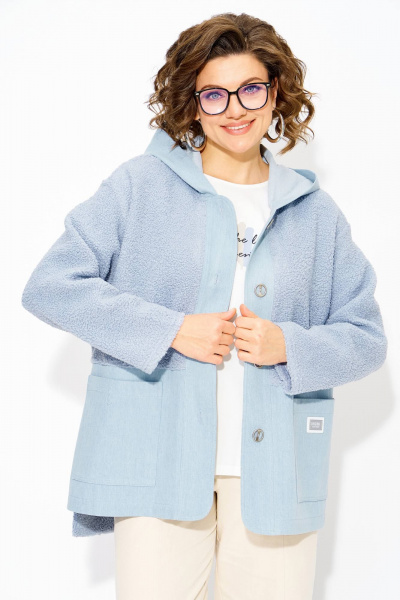 Брюки, жакет Liliana 1515-1507 голубой+экрю - фото 2