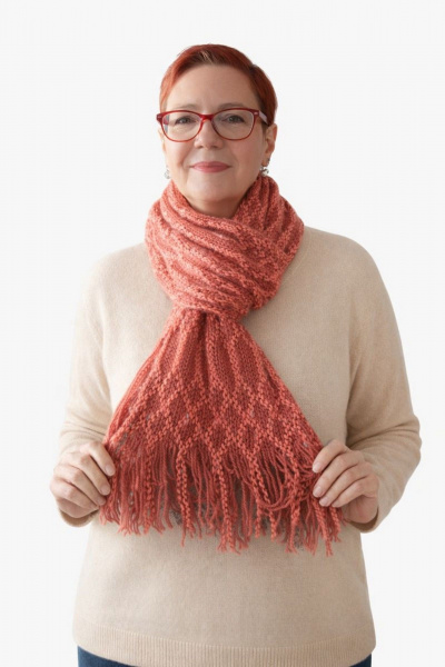 Шарф OLANTIZ S1-12 терракотово-красный - фото 4