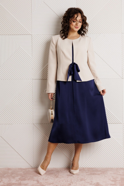 Жакет, платье Mubliz 332 синий+бежевый - фото 7