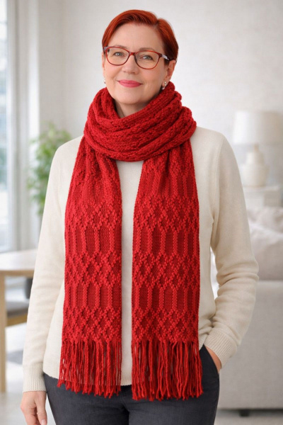 Шарф OLANTIZ S1-10 красный - фото 2