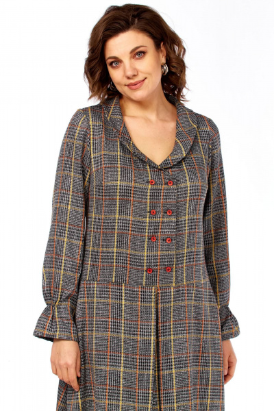 Платье Celentano lite 5079 серая_клетка - фото 7