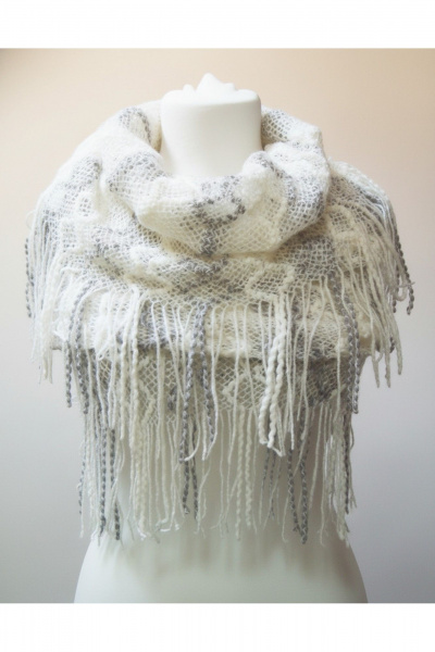 Шарф OLANTIZ S1-4 бело-серый - фото 3