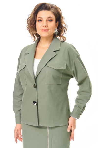 Жакет, юбка VI ORO VR-1245 олива - фото 6