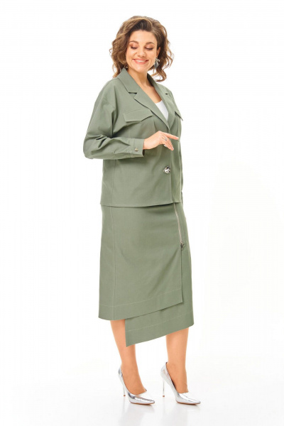Жакет, юбка VI ORO VR-1245 олива - фото 2