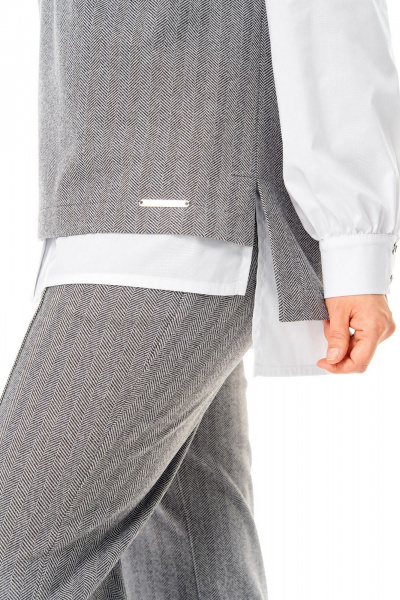 Блуза, брюки, жилет VI ORO VR-1246 серый - фото 4