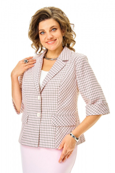 Жакет, юбка VI ORO VR-1247 розовыйй+однотон - фото 5