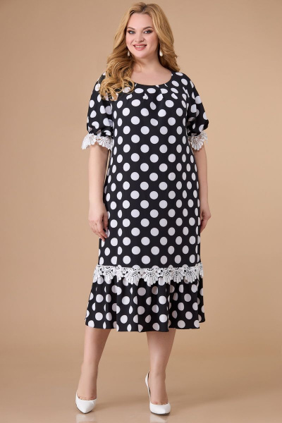 Платье Svetlana-Style 1541 черный+белый_горох - фото 1